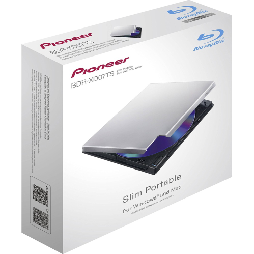 Pioneer Slim Portable External BD/DVD/CD Writer - BDR-XD07TS