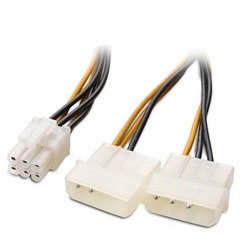 Traffic Dual Molex to 6PIN PCIE Adapter