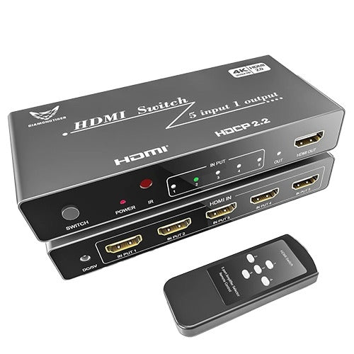 IWAYS HDMI Switch 4K 5 Input 1 Output With Remote IW-4K501S