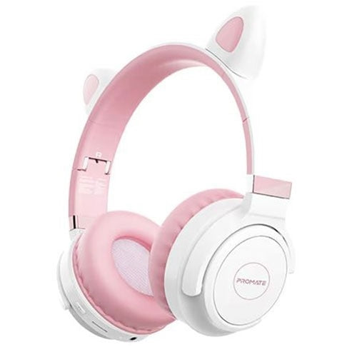 Promate KidSafe Kawaii Style Wireless Kids Headphone Panda.BubbleGum