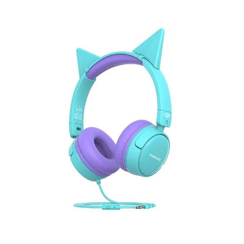 Promate HD Stereo KidSafe Wired Headset Jewel.Aqua