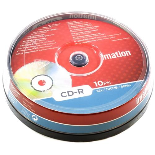 Imation CD Recordable Media CD-R 52X 700MB (Pack of 10)