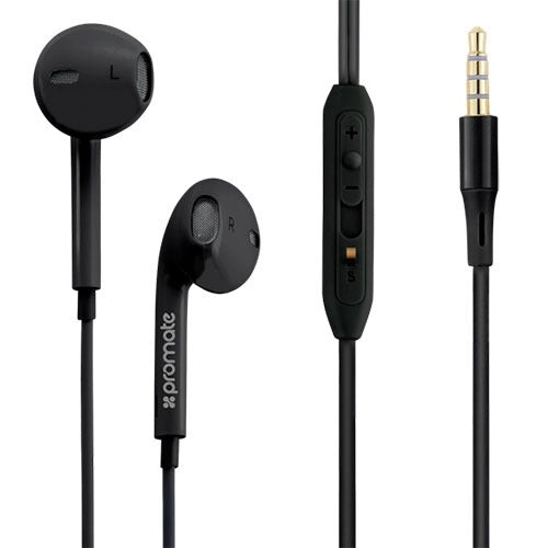 Promate Oval Curved High Performance Stereo Earphones GearPod-IS2 Black