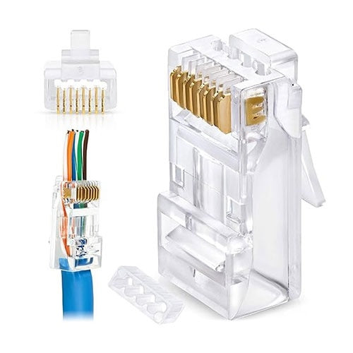 RJ45 Plastic Connector Pure Crystal 100pcs 01C5001U2MR309