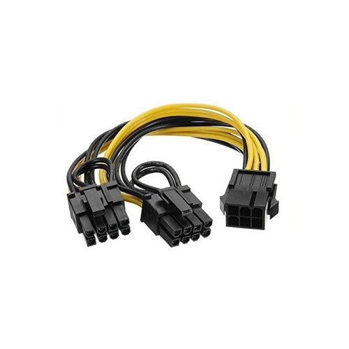 PCIe 6 Pin to Dual PCIe 8 Pin Power Adapter GPU Y-Splitter Extension Cable