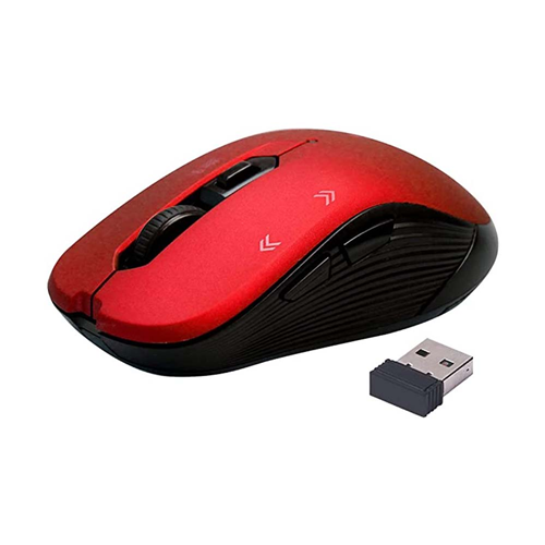 Promate Slider Optical Tracking Wireless Ergonomic Mouse Red