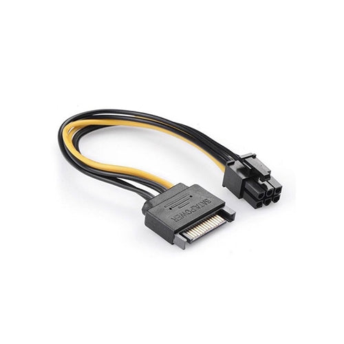 SATA 15 Pin Male to 6 Pin Female PCI Express Card Power Cable